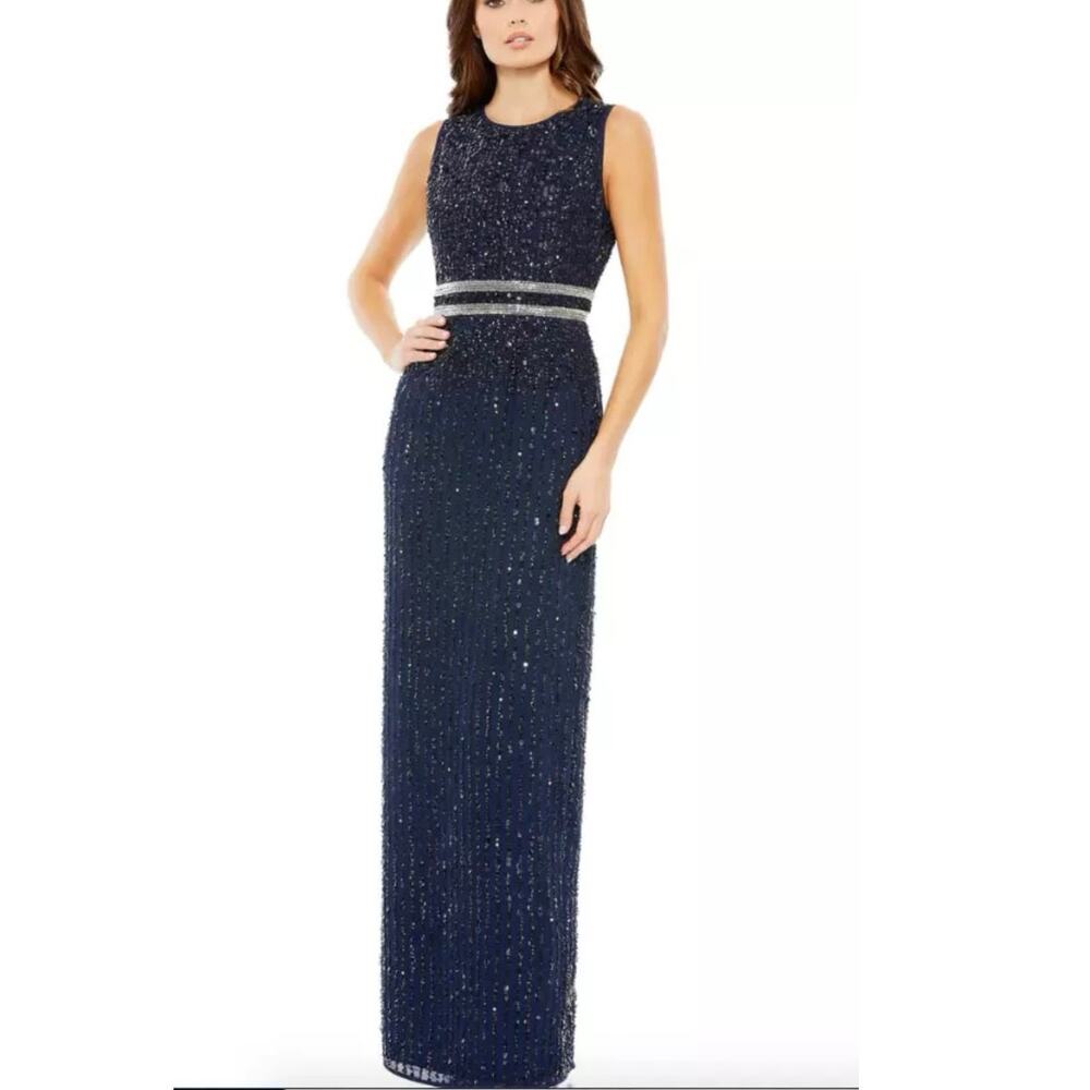 Mac Duggal size 8 Sequin Beaded Column Gown 93603 Special Occasion Prom Wedding